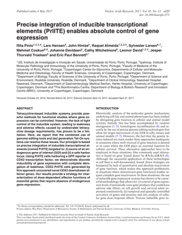 Precise Integration of Inducible Transcriptional Elements (Priite