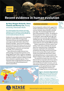 Recent Evidence in Human Evolution