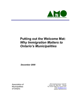 Why Immigration Matters to Ontario's Municipalities