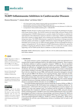 NLRP3 Inflammasome Inhibitors in Cardiovascular Diseases