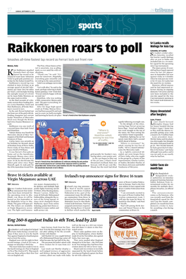 Raikkonen Roars to Poll