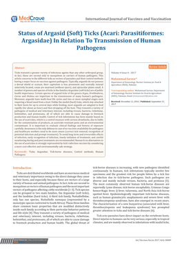 (Soft) Ticks (Acari: Parasitiformes: Argasidae) in Relation to Transmission of Human Pathogens