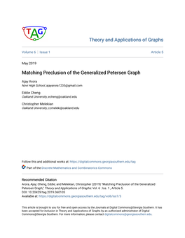 Matching Preclusion of the Generalized Petersen Graph