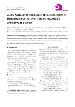 A New Approach to Modification of Rearrangements in Metallorganic Chemistry of Phosphorus, Arsenic, Antimony and Bismuth