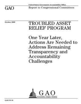 GAO-10-16 Troubled Asset Relief Program
