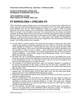 FC BARCELONA V CHELSEA FC