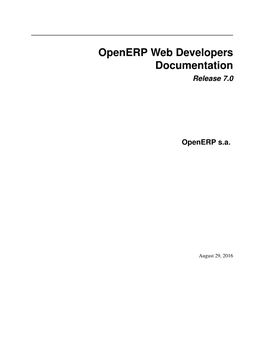 Openerp Web Developers Documentation Release 7.0