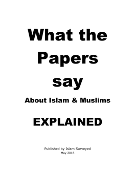 What the Papers Say About Islam & Muslims