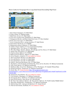 Photo Credits for Nissquogue River Long Island Sound Stewardship Map Poster