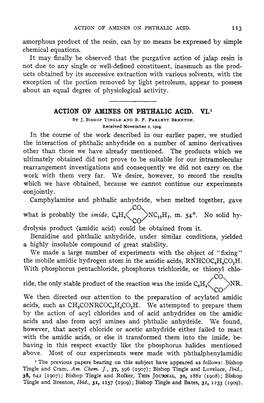 Action of Amines on Phthalic Acid. Vi.'