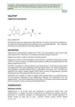 Product Information for Valganciclovir