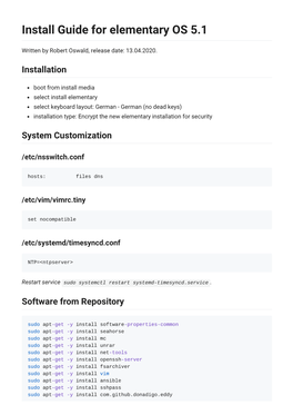 Install Guide for Elementary OS 5.1