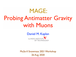 Kaplan Muonium Gravity Talk Mu2e-II-Snowmass.Pdf