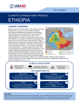 Climate Change Risk in Ethiopia Fact Sheet