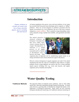 Introduction Water Quality Testing