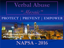 Verbal Abuse “Mosaic ” PROTECT | PREVENT | EMPOWER