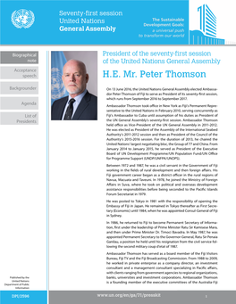 H. E. Mr. Peter Thomson