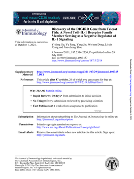 IL-1 Signaling Member Serving As A