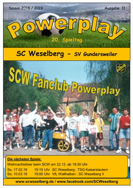 20. Spieltag SC Weselberg