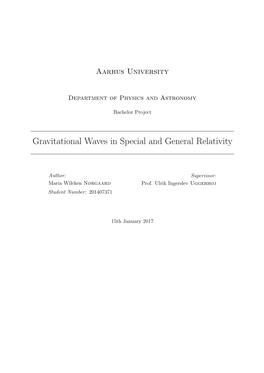 Gravitational Waves in Special and General Relativity