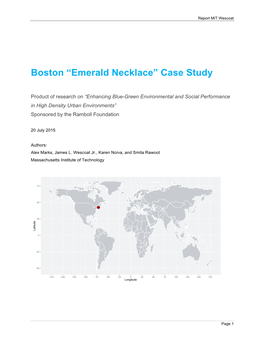 Boston “Emerald Necklace” Case Study