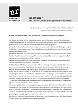 Nr-Dossier Mit Interessanten Hintergrundinformationen