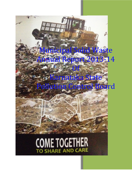 Municipal Solid Waste Annual Report 2013-14 of Karnataka State Pollution Control Board