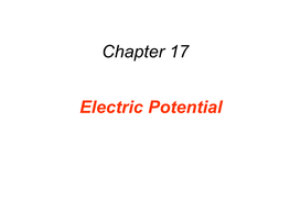 Chapter 17 Electric Potential