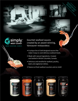 Gourmet Seafood Sauces Created by an Award-Winning, Vancouver Restaurateur