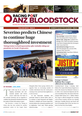 Severino Predicts Chinese to Continue Huge Thoroughbred Investment | 2 | Tuesday, June 30, 2020