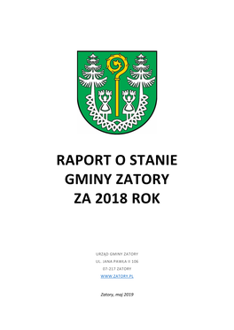 Raport O Stanie Gminy Zatory Za 2018 Rok