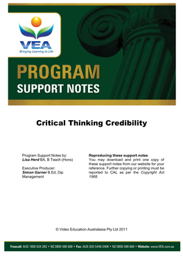 Critical Thinking Credibility