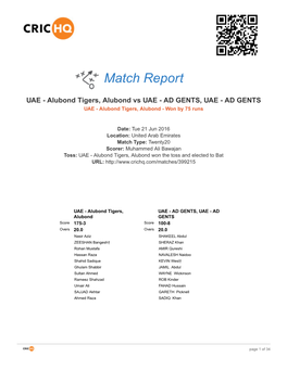 Match Report