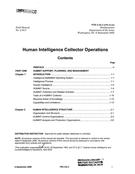 Human Intelligence Collector Operations, FM 2-22.3