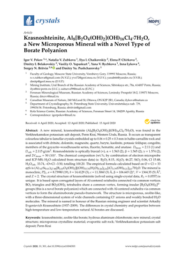 16Cl47h2o, a New Microporous Mineral with a Novel Type Of