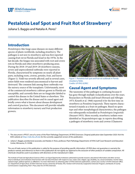 Pestalotia Leaf Spot and Fruit Rot of Strawberry1 Juliana S