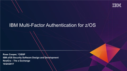 IBM Multi-Factor Authentication for Z/OS