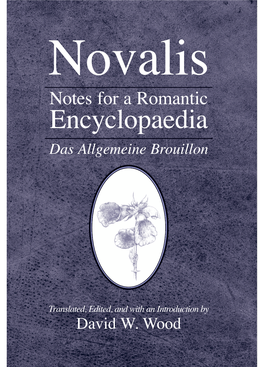 Notes for a Romantic Encyclopaedia Das Allgemeine Brouillon