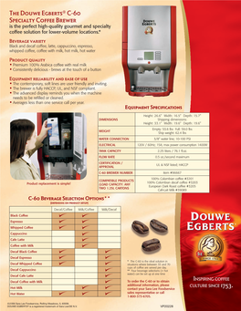 The Douwe Egberts® C-60 Specialty Coffee Brewer