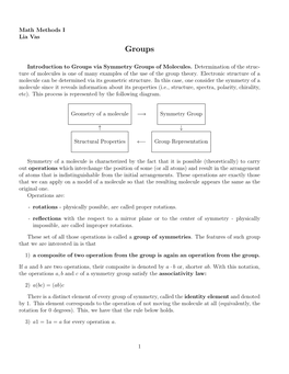 5. Group Theory. Symmetry Groups of Molecules