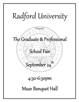 The Graduate & Professional School Fair September