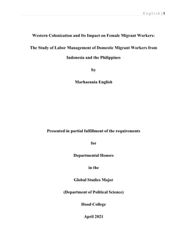 Western Colonization and Its Impact on Female Migrant Workers