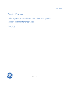 GEH-6842 Control Server Dell Wyse SUSE Linux Thin