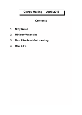 MAILING CONTENTS PAGE.Pub