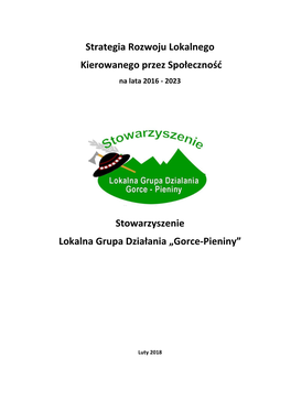 Strategia Rozwoju Lokalnego Kierowanego Przez Społeczność Na Lata 2016 - 2023