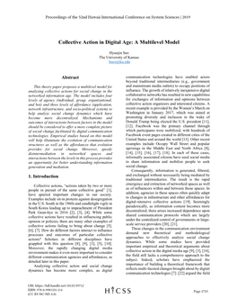 Collective Action in Digital Age: a Multilevel Model