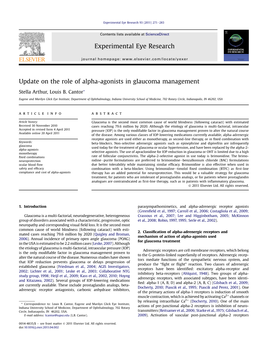 Update on the Role of Alpha-Agonists in Glaucoma Management