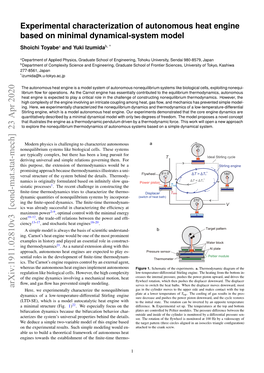 Experimental Characterization of Autonomous Heat Engine Based On