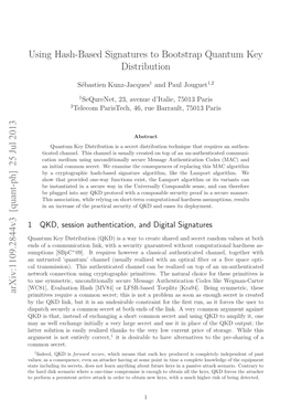 Using Hash-Based Signatures to Bootstrap Quantum Key Distribution