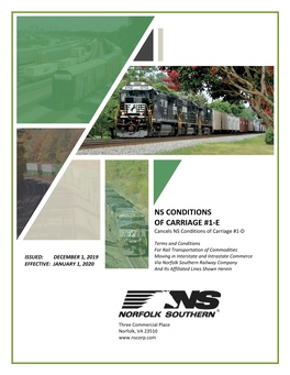 NS CONDITIONS of CARRIAGE #1-E Cancels NS Conditions of Carriage #1-D